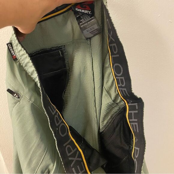 Gerry Men's Pull-On Trail Short sage green drawstring gorpcore lightweight XL - Picture 9 of 11